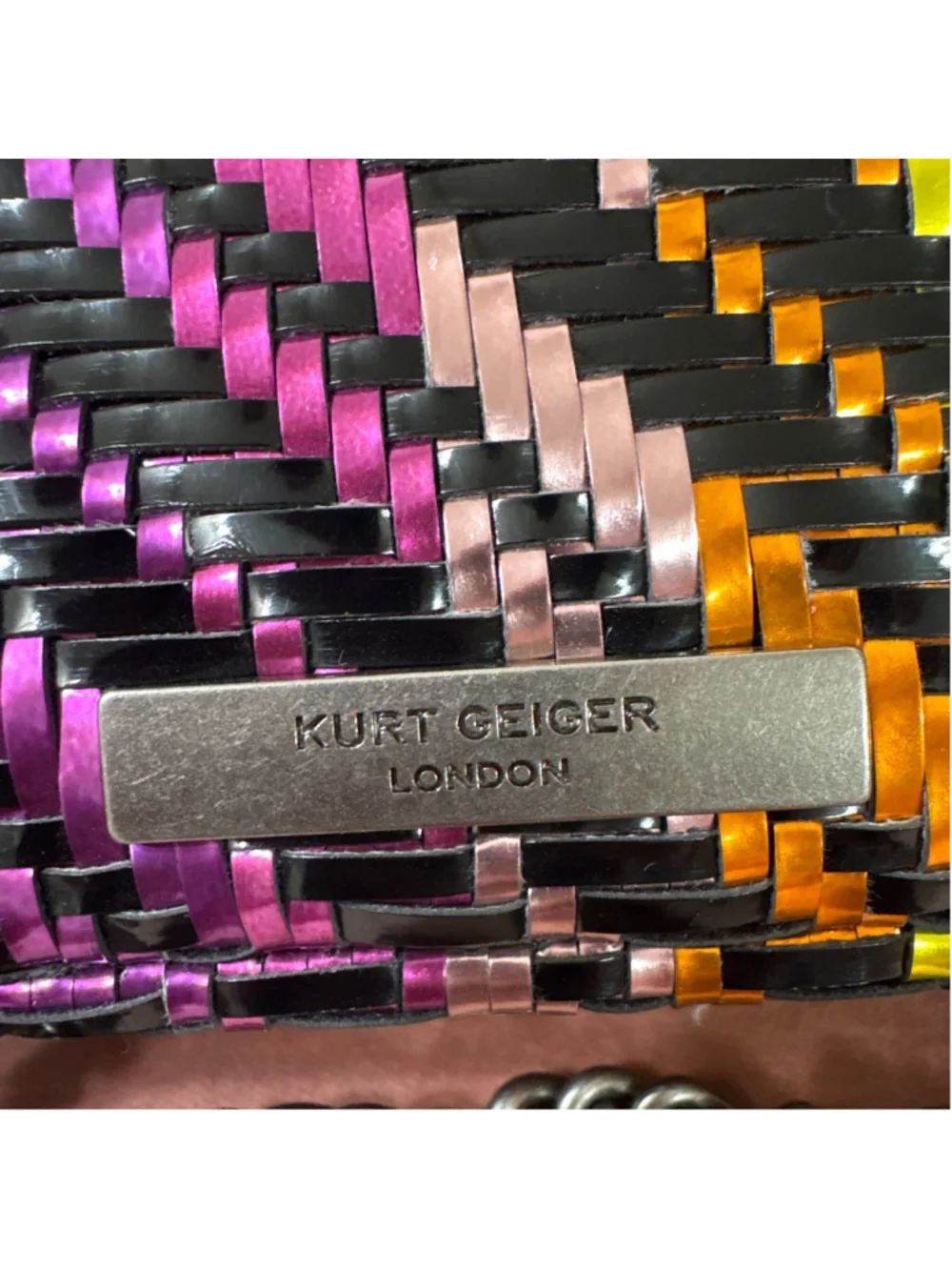 Kurt Geiger Kensington Rainbow Woven Purse Mini